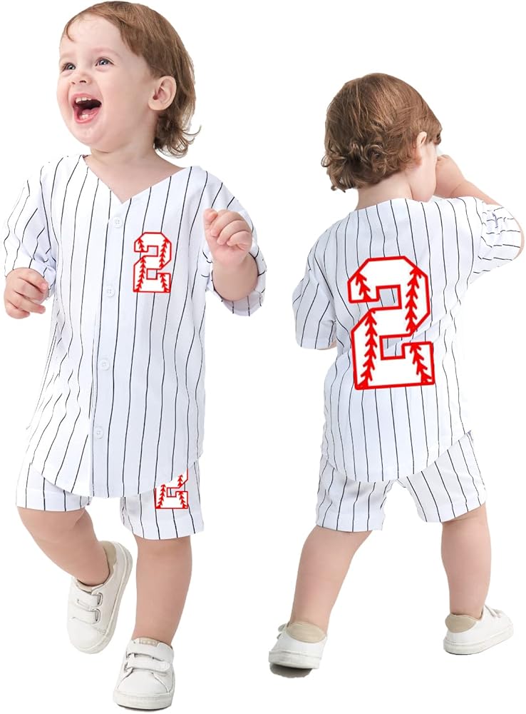 Yuji Itadori Toddler Boy Girl Birthday Baseball Shirt Short Set Kids 1st 2nd 3rd 4 Year Old Birthday 2-piece Outfit Set