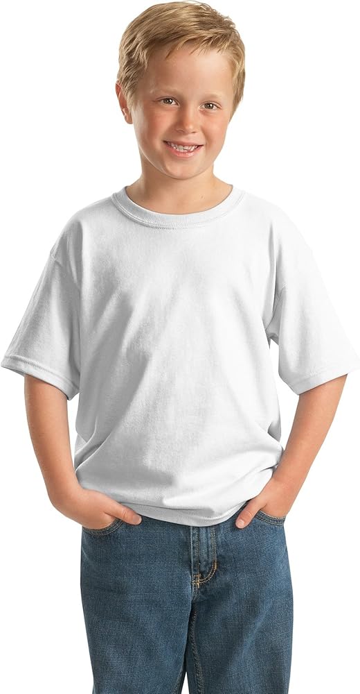 Gildan Activewear Child's Youth Heavy Cotton 100% Cotton T-Shirt, M, White