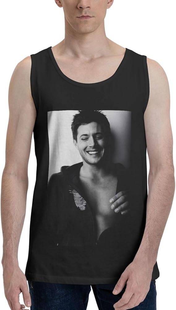 Jensen Ackles Tank Top Man's Summer Sleeveless Tee Cool Workout Swim Beach Shirts for Bodybuilding Gym Fitness Training