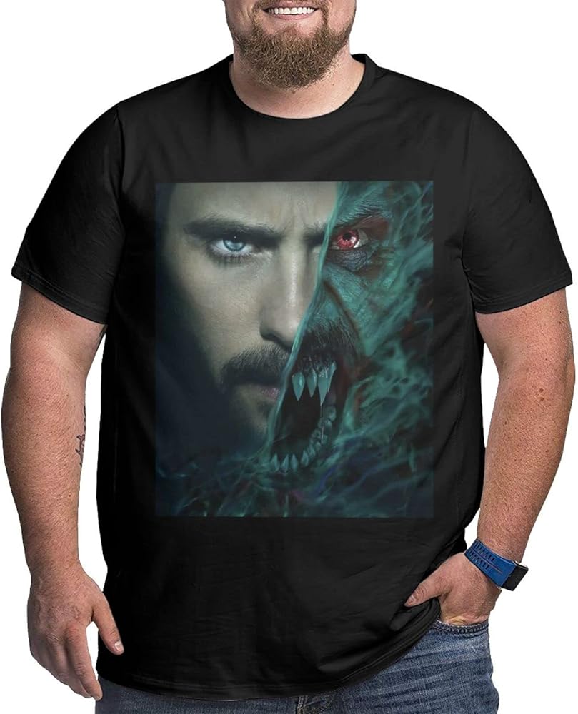 Jared Leto Big and Tall Shirts Mens Oversized O-Neck Short Sleeve Plus Size Casual Basic Tee Tops