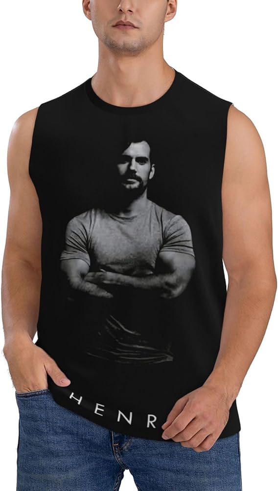 Henry Cavill Tank Top Men's Summer Casual Novelty Polyester Sleeveless Tee Shirts for Men