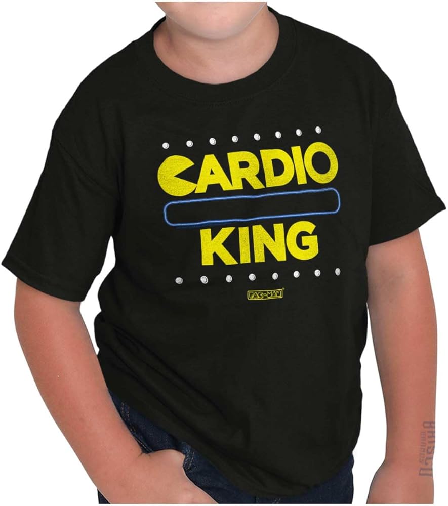 Pacman Cardio King Workout Gym Gamer Boys Kids T Shirt Tees Tops