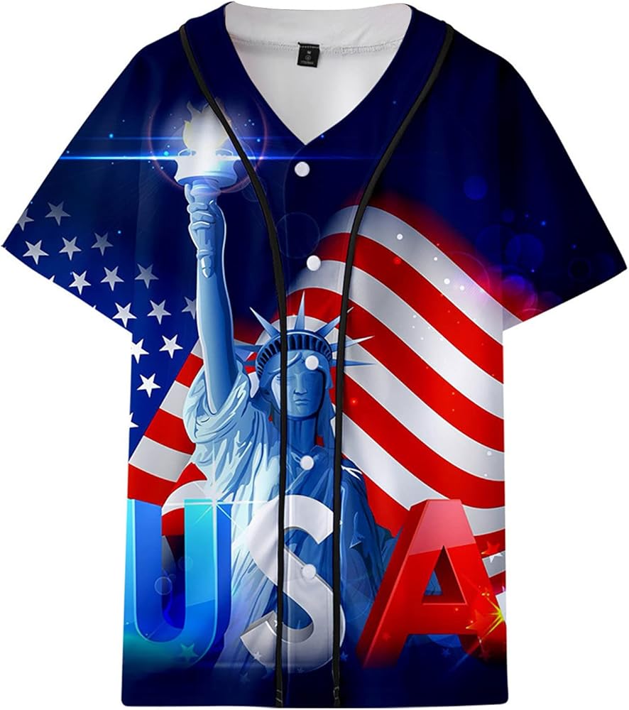 Women Man USA Short Sleeve O Neck Print Tops Blouse T Shirt Kids Boys Girls T Shirts Flag Printed Short Alt