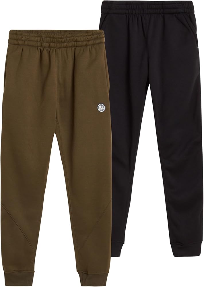 RBX Boys' Active Sweatpants - 2 Pack Basic Warm-Up Fleece Jogger Track Pants (4-20)