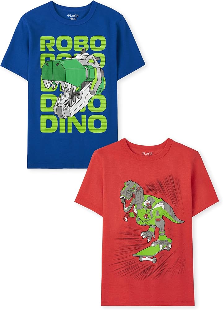 The Children's Place Boys' Short Sleeve Graphic T-Shirt 2-Pack