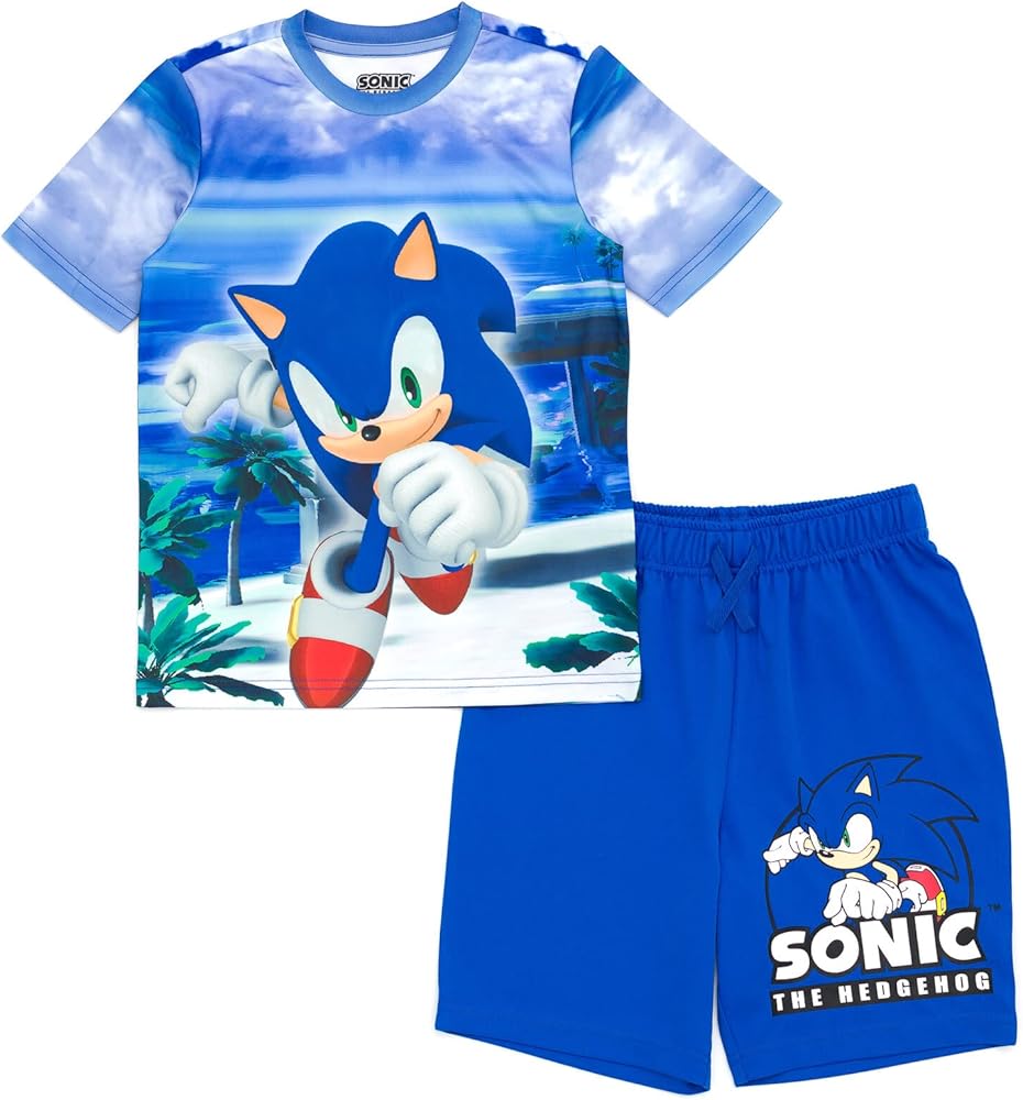 SEGA Sonic the Hedgehog T-Shirt and Bike Shorts Outfit Set Toddler to Big Kid