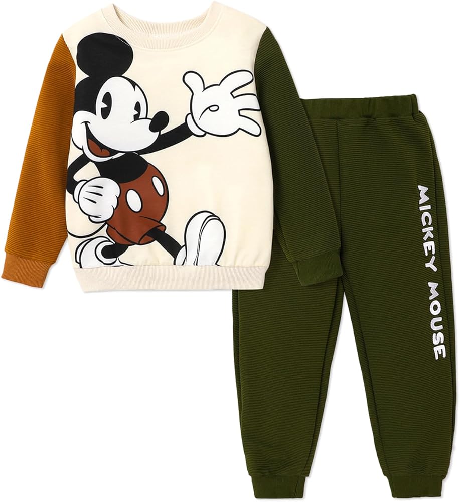 Disney Mickey and Friends Toddler Outfits Boys Long-sleeve Top and Pants Sets 2-6 Years