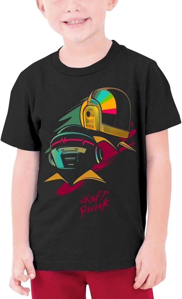 Daft-Punk Short Sleeve Tops Tee Kids T-Shirt for Teen Boys and Girls