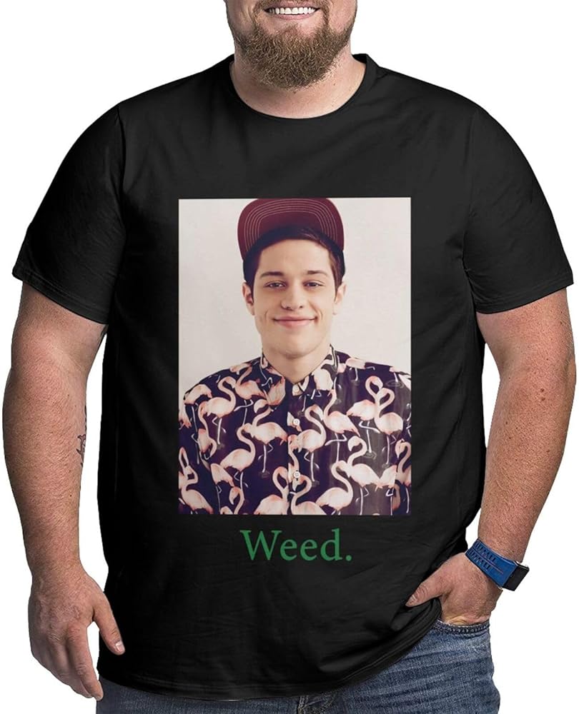 Pete Davidson Big and Tall Shirts Men's Oversized Round Neckline Short Sleeve Plus Size Casual Basic Tee Tops