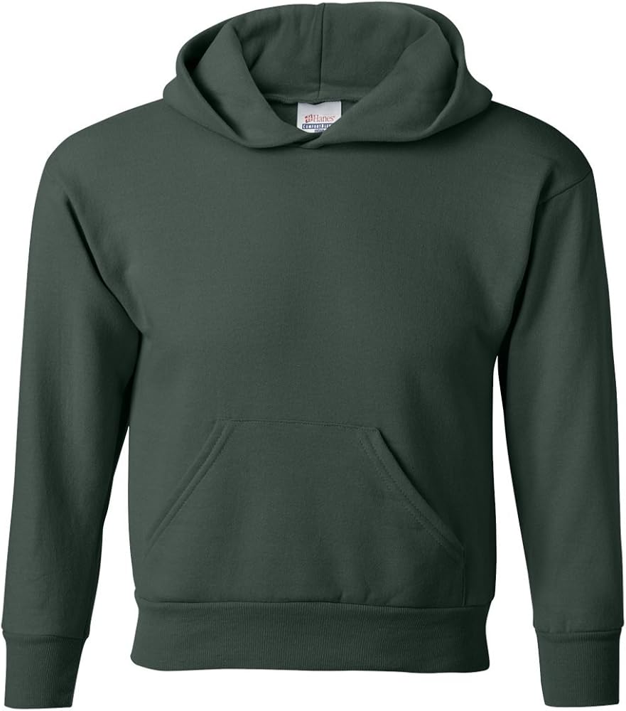 Hanes Big Boys' ComfortBlend EcoSmart Pullover Hoodie _Deep Forest_XS