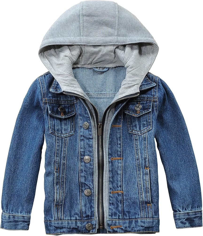 Boys' Denim Jacket Outerwear, 12M-14 Years