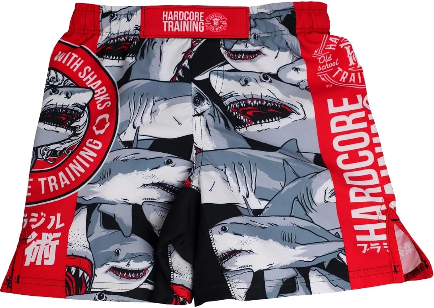 Hardcore Training Sharks Kids Boxing Shorts MMA BJJ Fitness Running Workout Exercise Sport Clothing