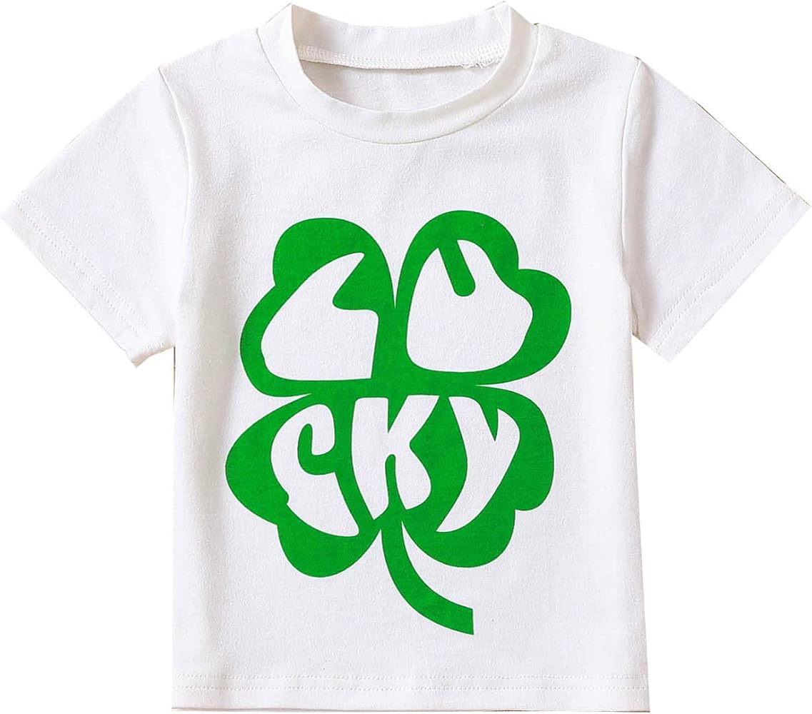 Toddler Boys Girls Short Sleeve T Shirt Tops Outwear White Green Fashion Grass Prints Summer Big Boy