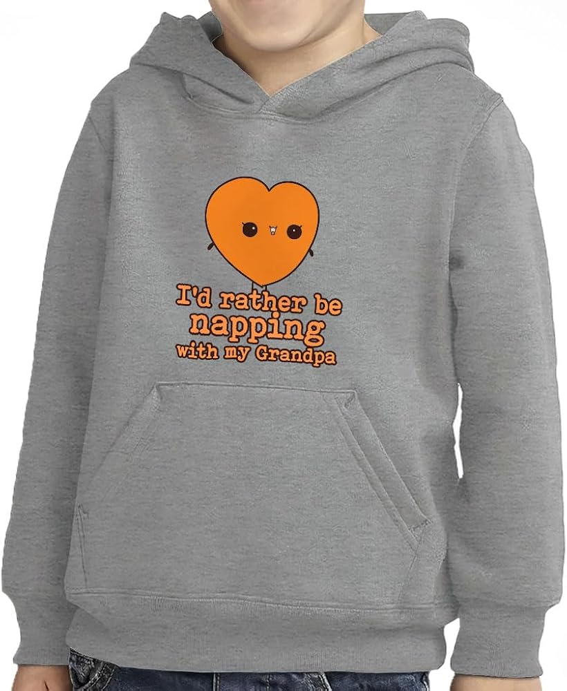 Napping With My Grandpa Toddler Pullover Hoodie - Graphic Sponge Fleece Hoodie - Unique Hoodie for Kids