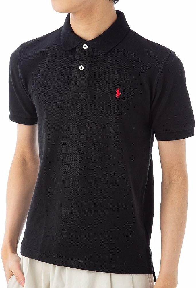 POLO RALPH LAUREN Boy's Cotton Mesh Polo Shirt (Big Kids) Polo Black XL (18-20 Big Kid)