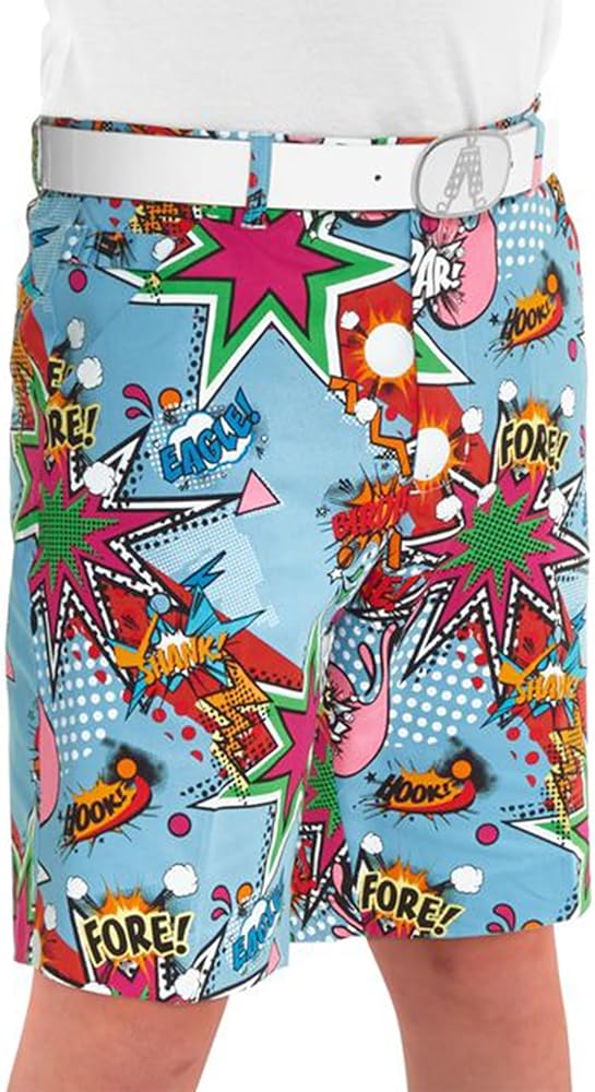 Royal & Awesome Kids Bright Funky and Funny Golf Shorts