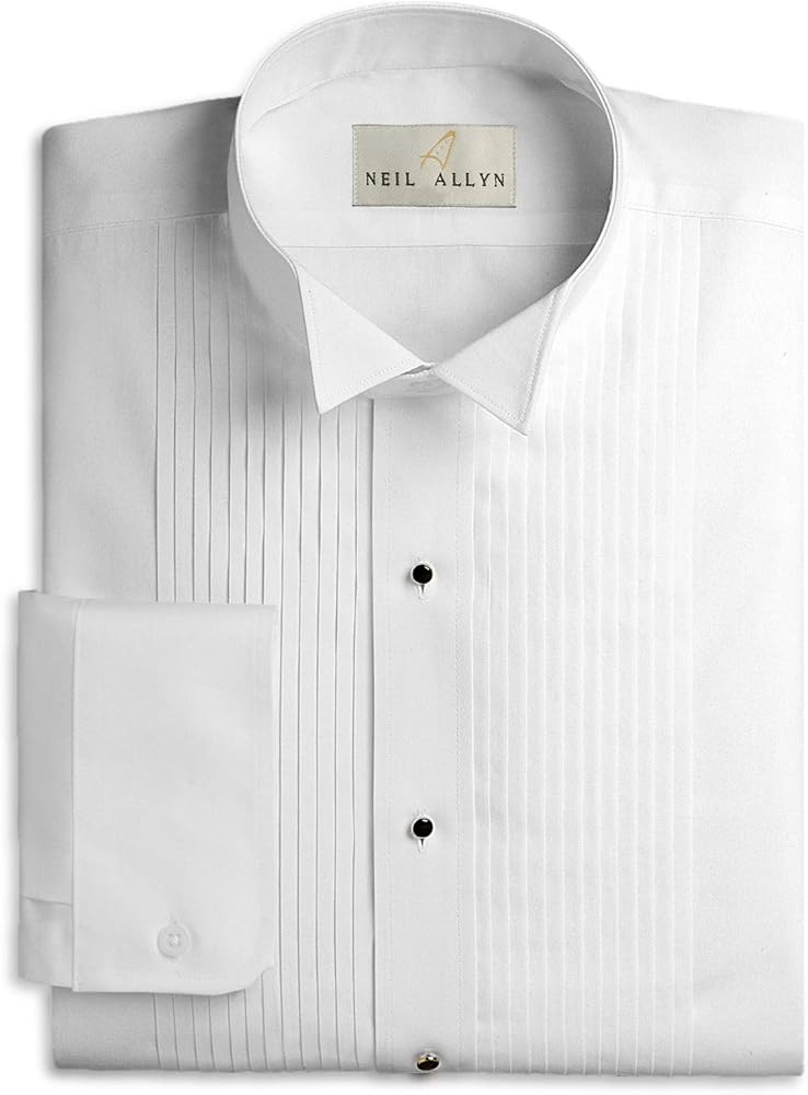 Boys Tuxedo Shirt Wing Collar with ¼ inch Pleats