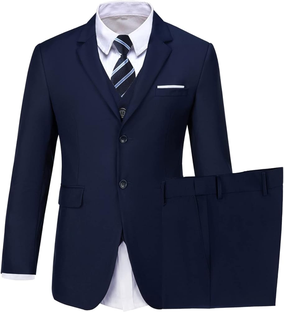 Boys Suit Kids 5 Pieces Tuxedo Suit Set for Wedding Ring Bearer Outfit