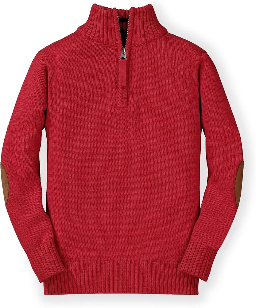 Hope & Henry Boys' Long Sleeve Half Zip Pullover Sweater