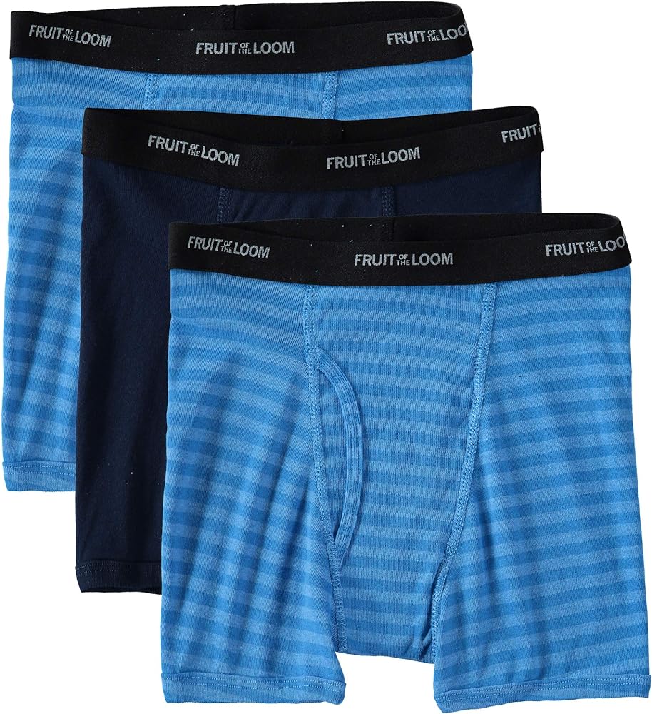 Fruit of the Loom Boys' Boxer Brief (Pack of 3) (Small, Assorted Colors)