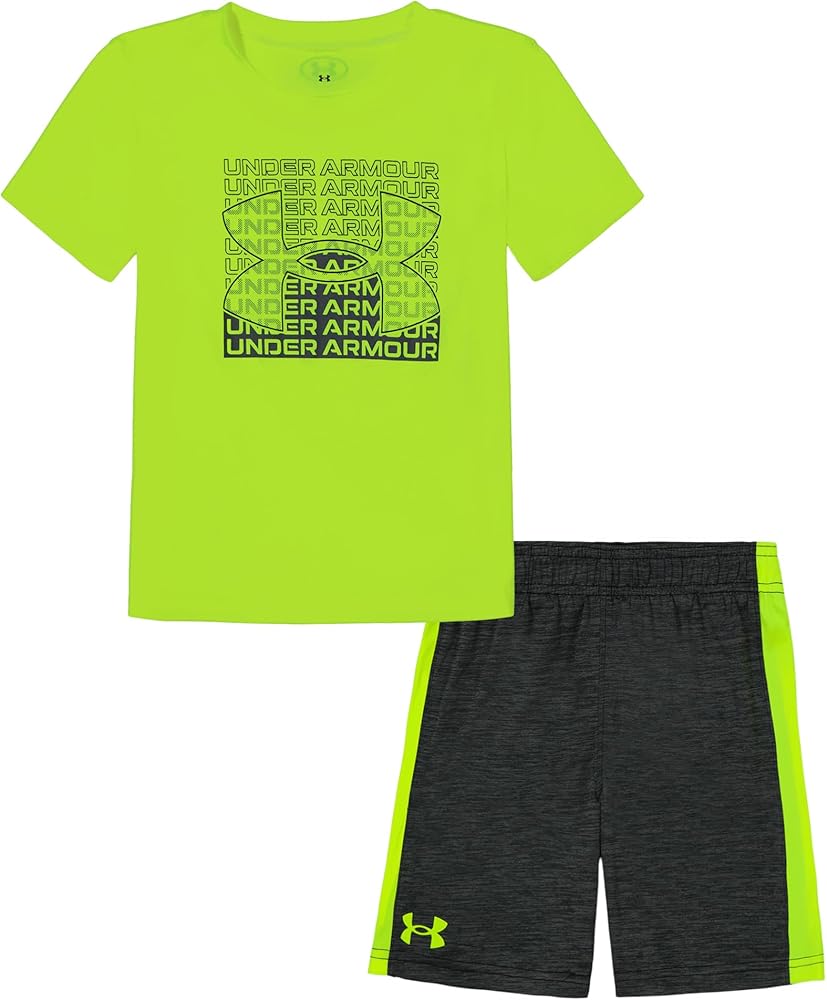 Under Armour boys Short Sleeve Tee and Short Set, Lightweight and Breathable