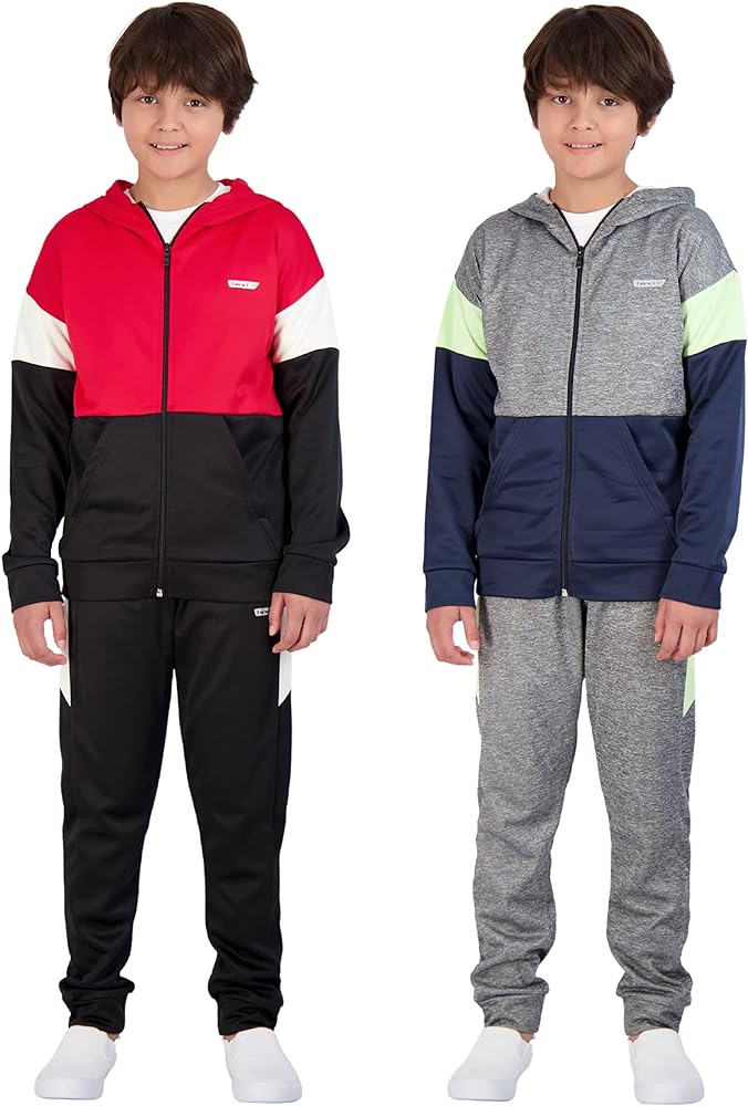 Hind Boys 4-Piece Hoodie and Sweatpant Set for Jogging and Track