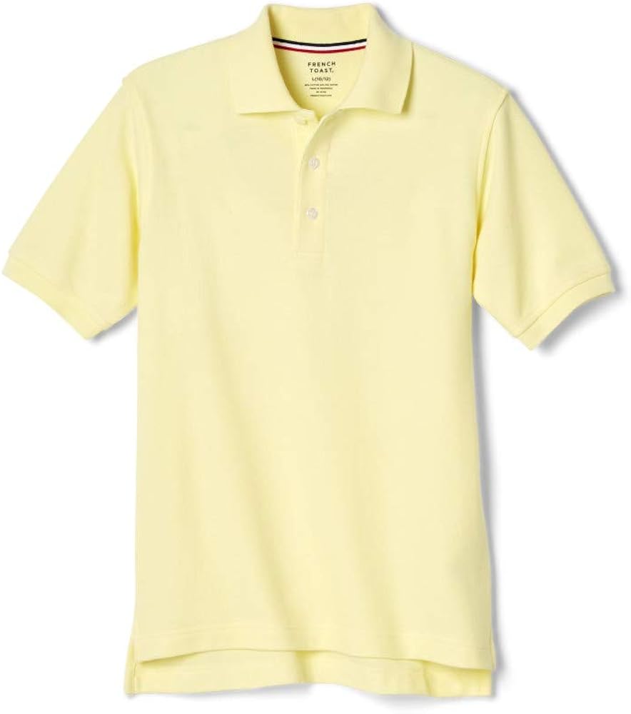 French Toast Boys' Short Sleeve Pique Polo Uniform Shirt (Standard & Husky)