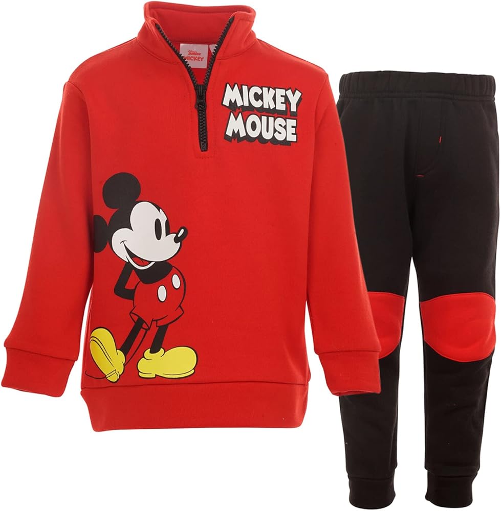 Disney Mickey Mouse Baby Half Zip Sweatshirt and Pants Set Infant to Little Kid