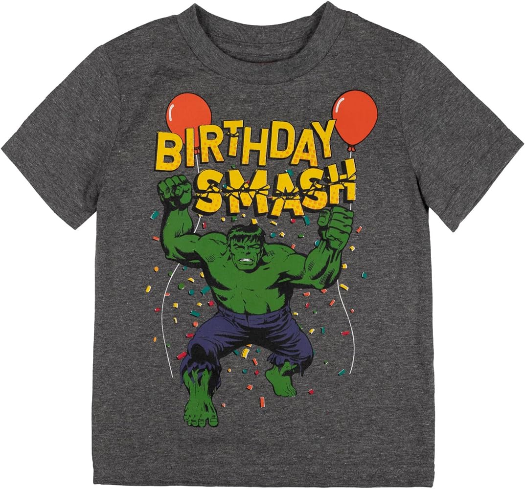 Marvel Avengers Spider-Man Captain America Hulk Birthday T-Shirt Toddler to Big Kid