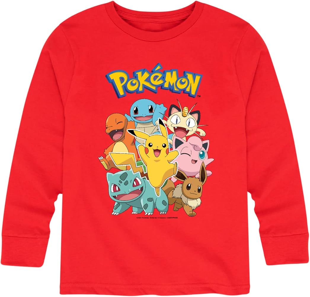 HYBRID APPAREL - Pokémon - Pikachu and Friends - Youth Long Sleeve Graphic T- Shirt