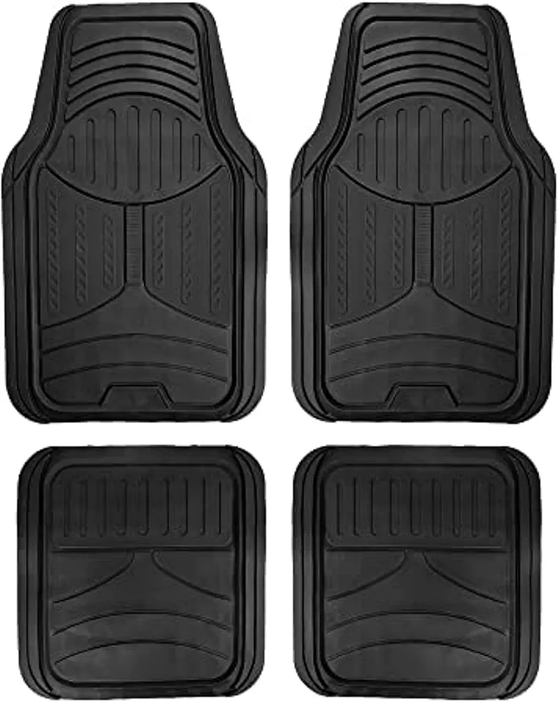 FH Group Automotive Floor Mats - Heavy-Duty Monster Eye Rubber Floor Mats for Cars, Universal Fit Full Set, ClimaProof Floor Mats, Trimmable Floor Mats For Most Sedan, SUV, Truck Floor Mats Black