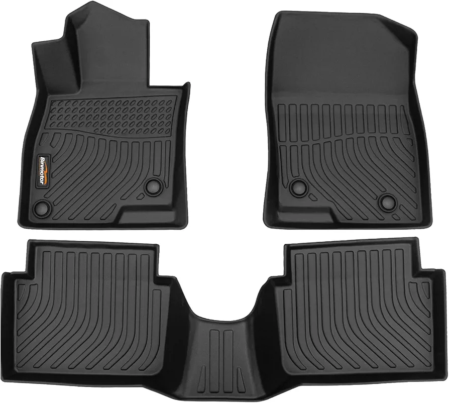 Binmotor-Floor Mats for Mazda 3 2014-2018, Front & 2nd Row, Heavy Duty Car Floor Mat Floor Liners for Mazda 3, All Weather Car Mats for Mazda 3 Liner 3D Mats Heavy Duty Car Floor Mat