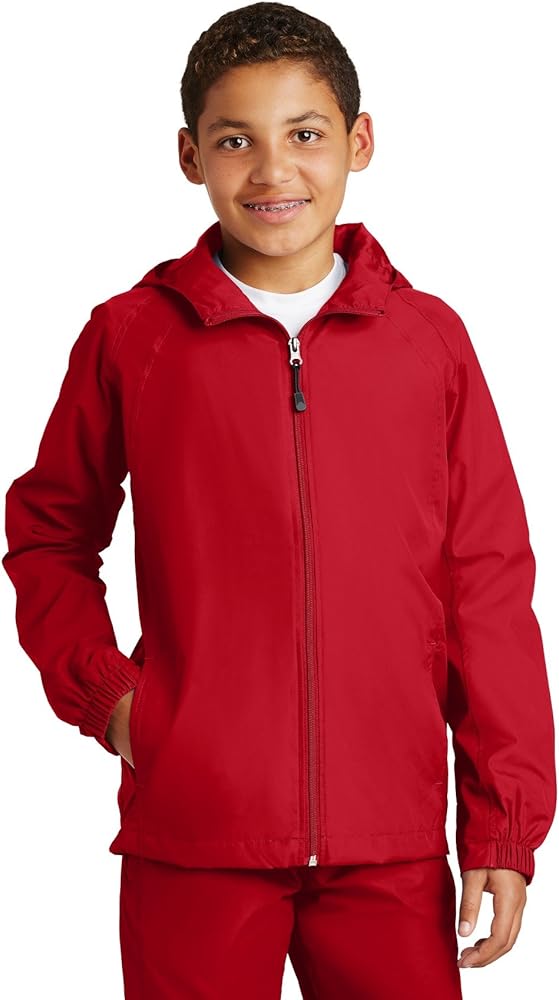 Sport-Tek Youth Hooded Raglan Jacket XS True Red