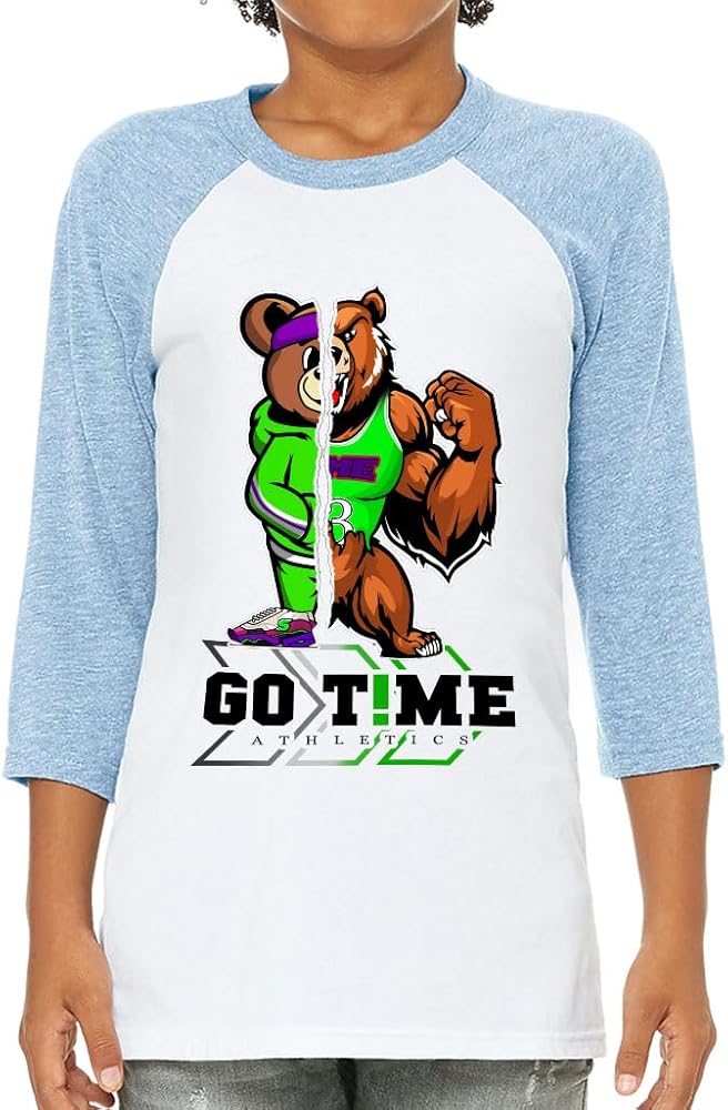 Go Time Athletics Bear Kids' Baseball T-Shirt - Basketball Boy Stuff - Gifts for Boy