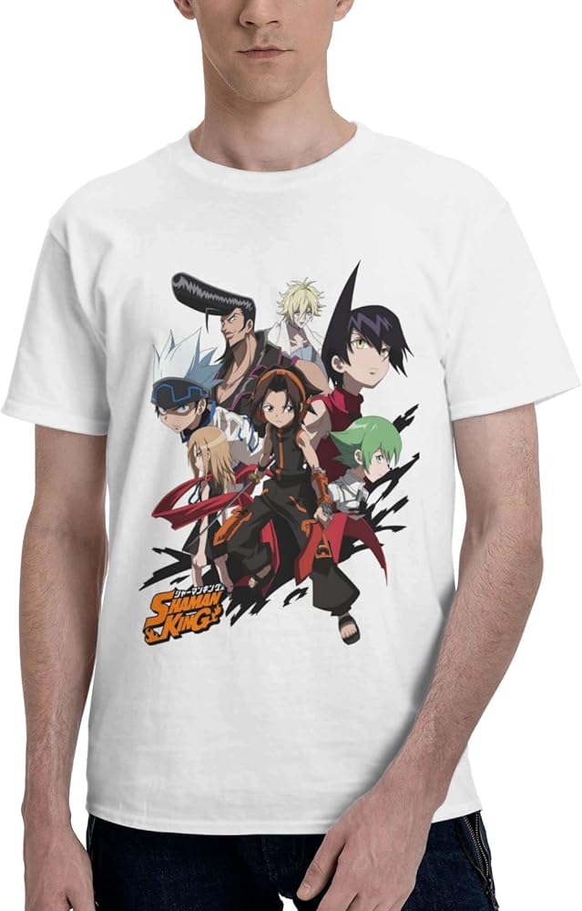 Anime Shaman King T Shirt Men's Summer Manga O-Neck T-Shirts Casual Short Sleeves Tee