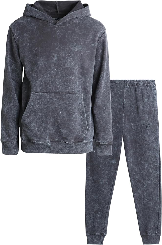 Reebok Boys' Jogger Set - 2 Piece Fleece Hoodie Sweatshirt and Jogger Sweatpants (4-10)