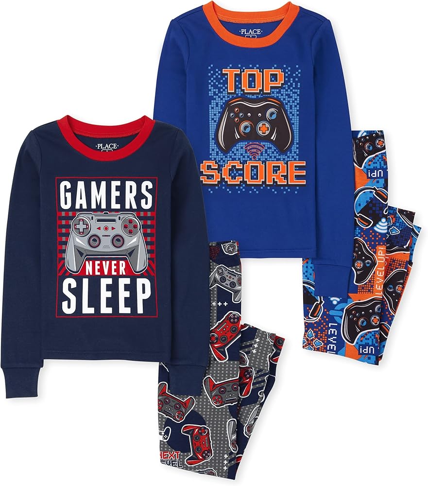 The Children's Place Boys Long Sleeve Snug Fit Cotton 2 Piece Pajamas