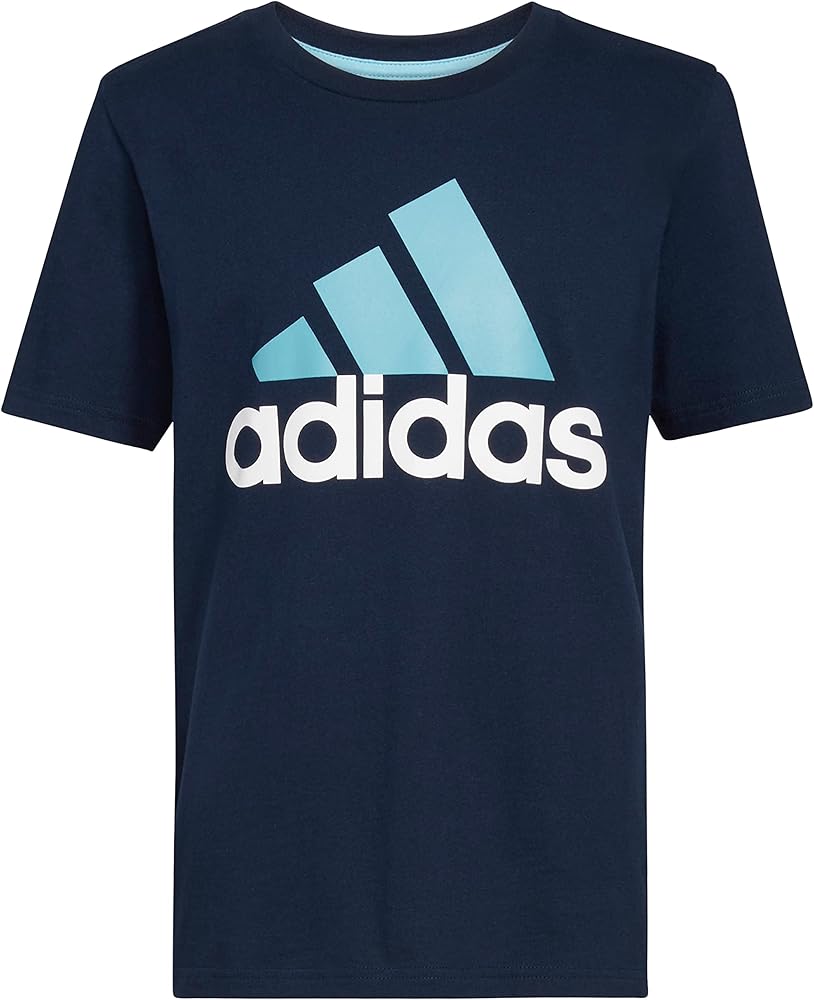 adidas Boys' Big Short Sleeve Cotton Classic 2 Tone Bos Logo T-Shirt