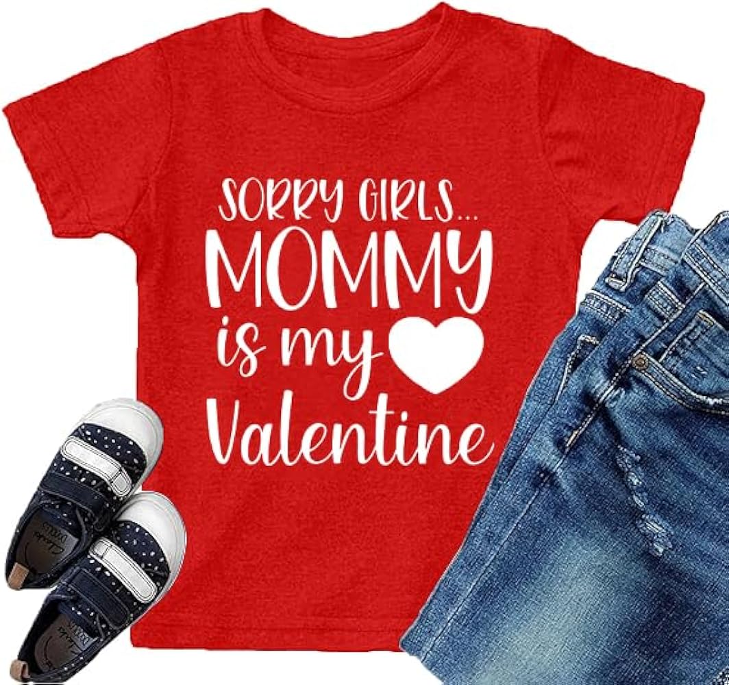 Valentine's Day Shirts Toddler Boys Valentine T-Shirt Mommy is My Valentine Tshirt Graphic Tee Tops