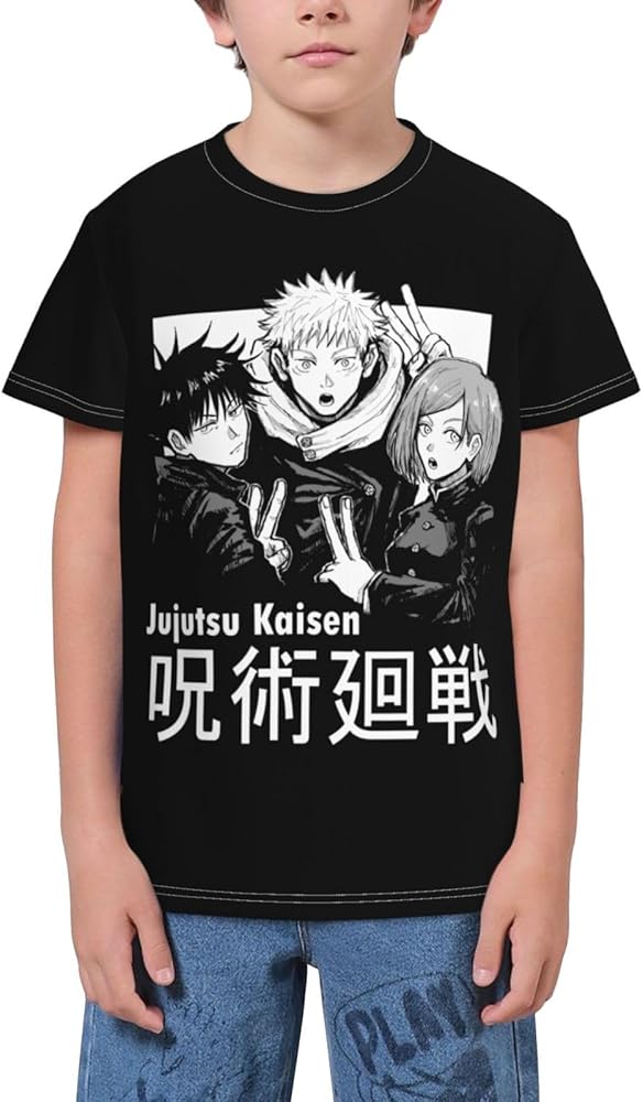 Teen T-Shirt for Kai sen Jujutsu Tshirt,Colorful 3D Printed Short-Sleeve T-Shirt for Travel