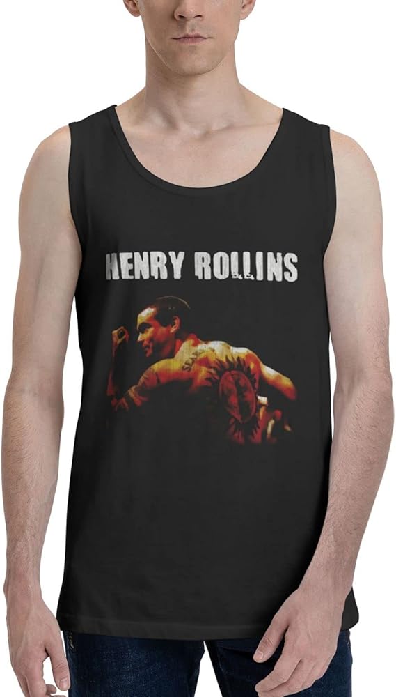 Henry Rollins Tank Top Man's Summer Sleeveless Tee Cool Workout Swim Beach Shirts for Bodybuilding Gym Fitness Training