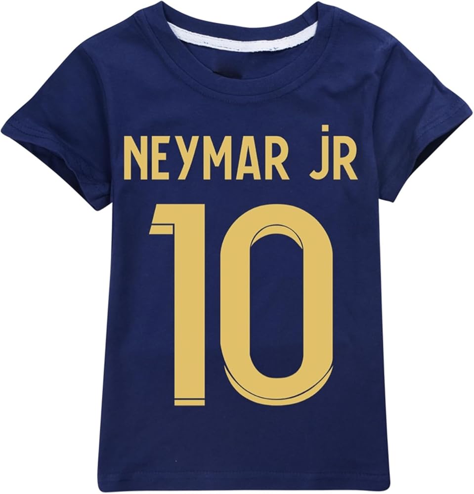 Summer Casual T-Shirts for Kids,Neymar JR Tops Lightweight Cozy Crew Neck Pullover Tees for Boys Girls Navy