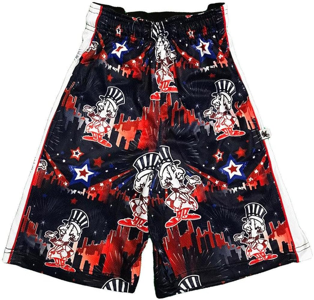 Flow Society 4th Flowday Attack Boys Athletic Shorts - Boys Lacrosse Shorts - Gym Shorts - Boys Sports Shorts - Activewear