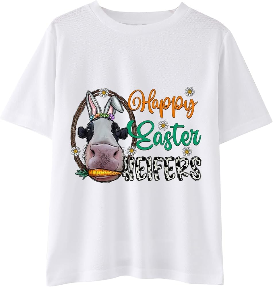 Toddler Baby Girl Easter Outfit Easter Day Letters Prints Shirts Toddler Girl Boys Short Sleeve