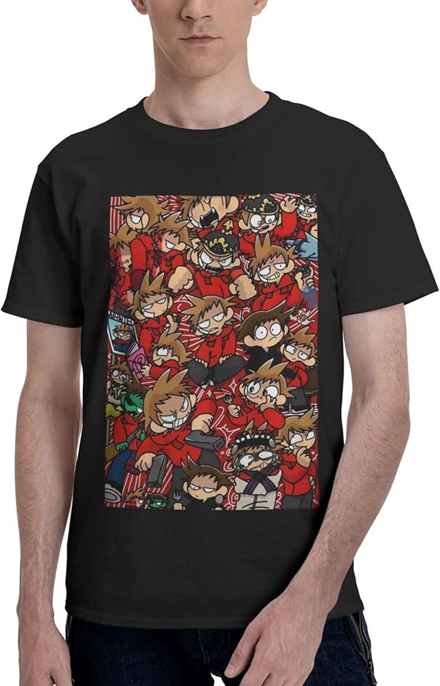 Anime Eddsworld T Shirt Men's Summer Manga Round Neck Shirts Casual Short Sleeves Tee