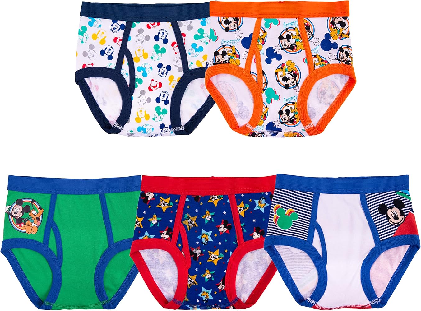 Disney Boys' Mickey Mouse 100% Combed Cotton Briefs Available in Sizes 2/3t, 4t, 4, 6 and 8