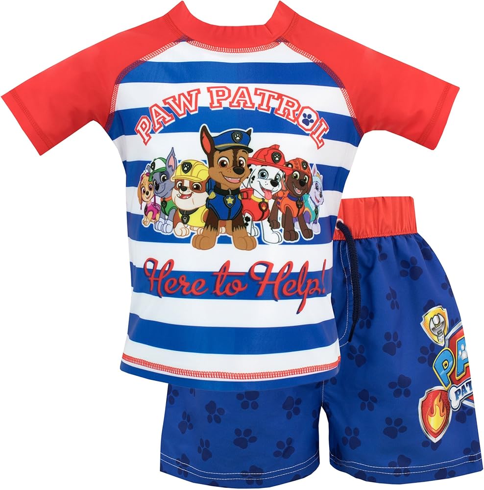 Paw Patrol Boys' Chase Marshall & Group Two Piece Swim Set