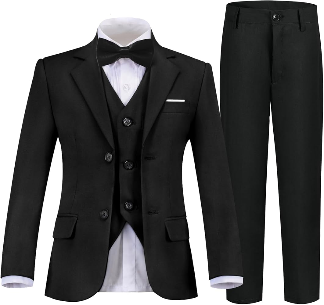 Boys Suit Toddler Tuxedo Kids Suits for Boys Dress Clothes Vest and Pants Set with Tie