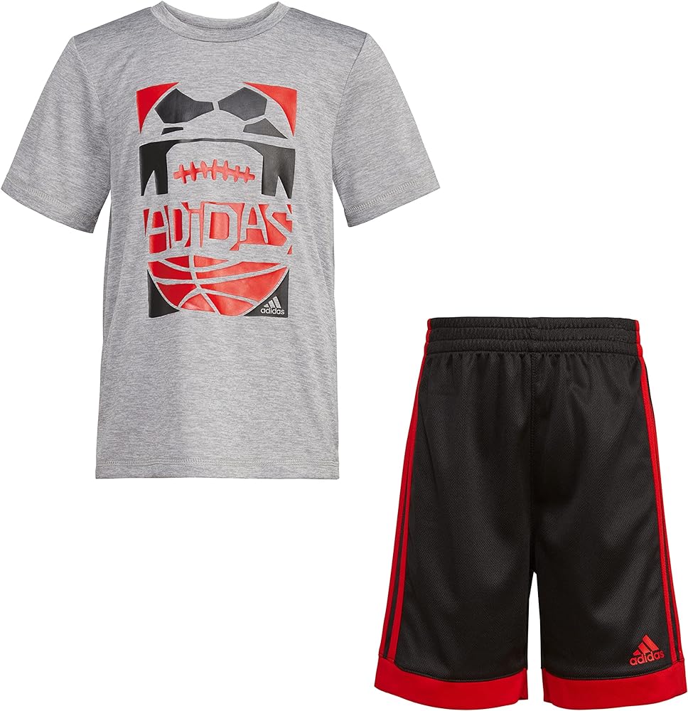 adidas boys 2 Piece Game Time Short SetSweatsuit