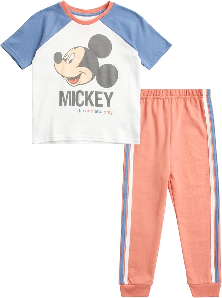 Disney Boys' T-Shirt and Fleece Jogger Set: Mickey Mouse & Lion King Pants Set (12M-7)